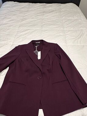 Lane Bryant Deep Plum Single-Button Blazer